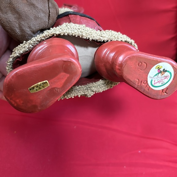 Walt DISNEY MICKEY MOUSE SANTA SUIT FABRIC MACHE -  8" Vintage - Picture 6 of 8